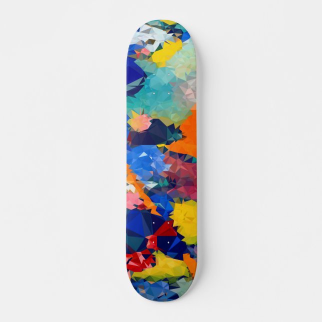 Låg poly rött & blått Skateboards ¾ 17 ", (Framsida)