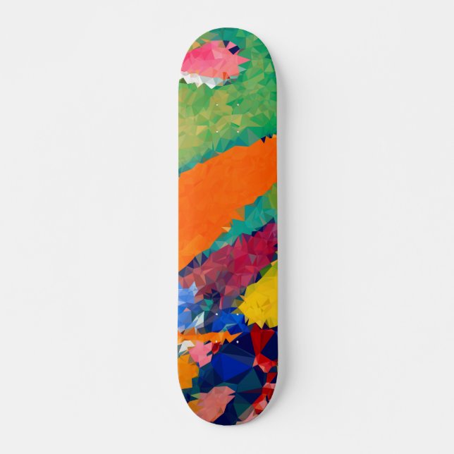Låg poly rött & blått Skateboards ¾ 17 ", (Framsida)