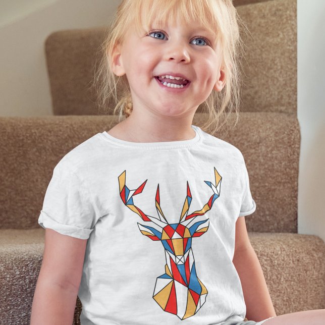 Låg Polygon Djur Hjort Tecknad Film T Shirt (Skapare uppladdad)