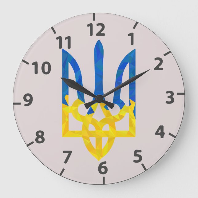 Låg polygonal ukrainsk treudd stor klocka (Framsida)