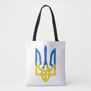Låg polygonisk ukrainsk trident tygkasse