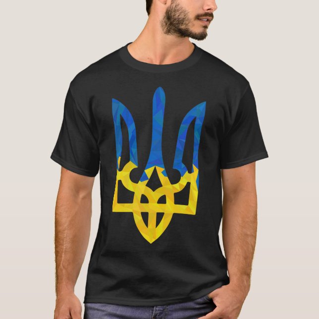 Låg polygonuansk trident T-Shirt (Framsida)