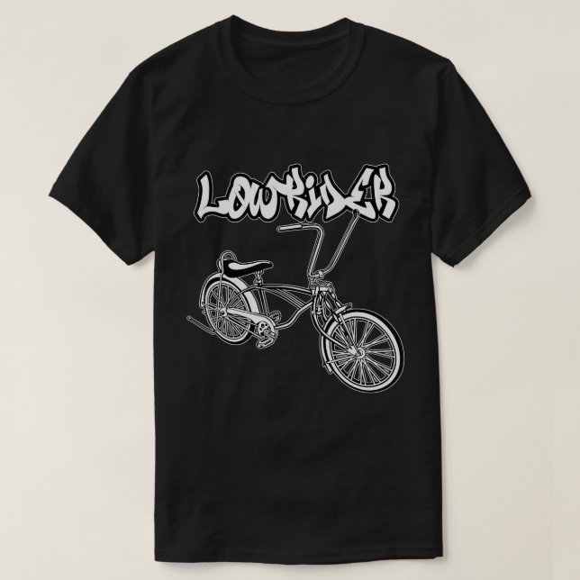 Låg rider-cykel För manar. Chicano Cholo Lowrider T Shirt (Design framsida)
