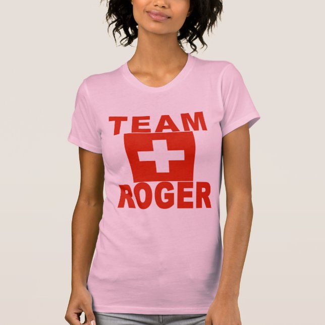 Lag Roger med schweizareflagga T Shirt (Framsida)