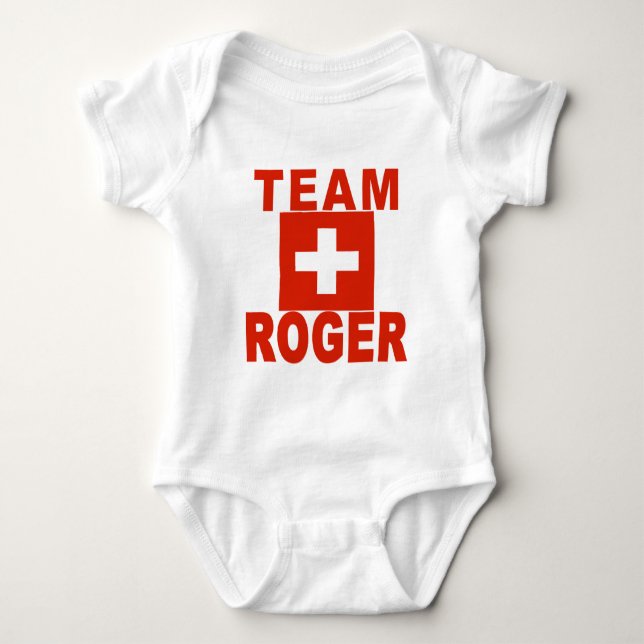 Lag Roger med schweizareflagga Tee Shirt (Framsida)