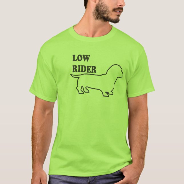 Låg ryttare, Weiner hund T-shirt (Framsida)