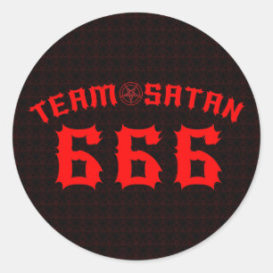 Lag Satan 666 Runt Klistermärke