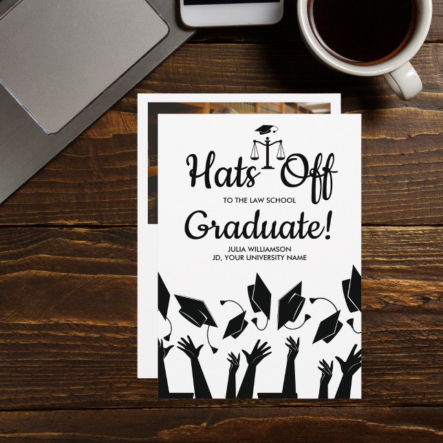 Lag School Hats Off Grad Photo Studentfest Inbjudningar (Skapare uppladdad)