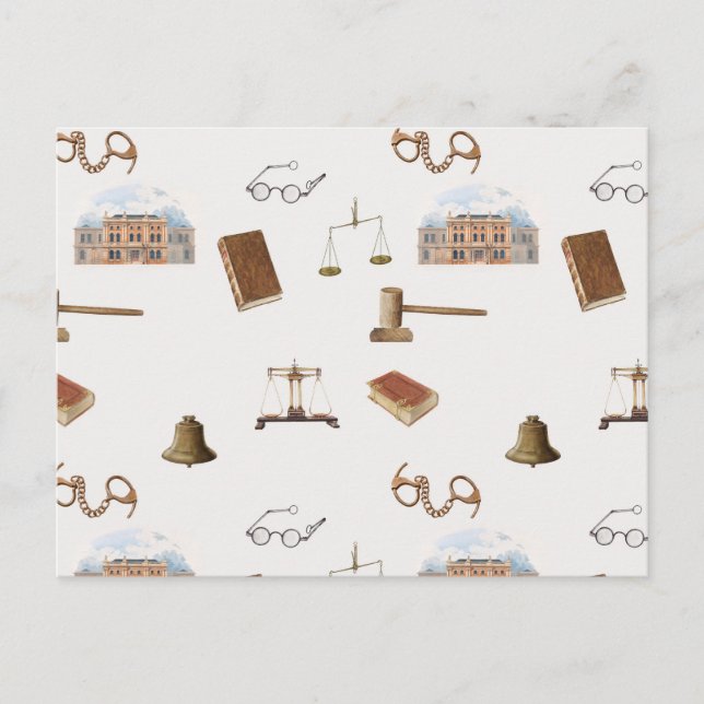 Lag skalar Gavel Legal Antique Mönster Helg Vykort (Framsida)
