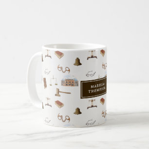 Lag skalar Gavel Legal Antique Mönster Kaffemugg
