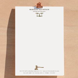 Lag skalar Gavel Legal Antique-Professionell Brevhuvud