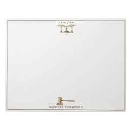 Lag skalförändrar Gavel Legal Antique-anpassat nam Anteckningsblock