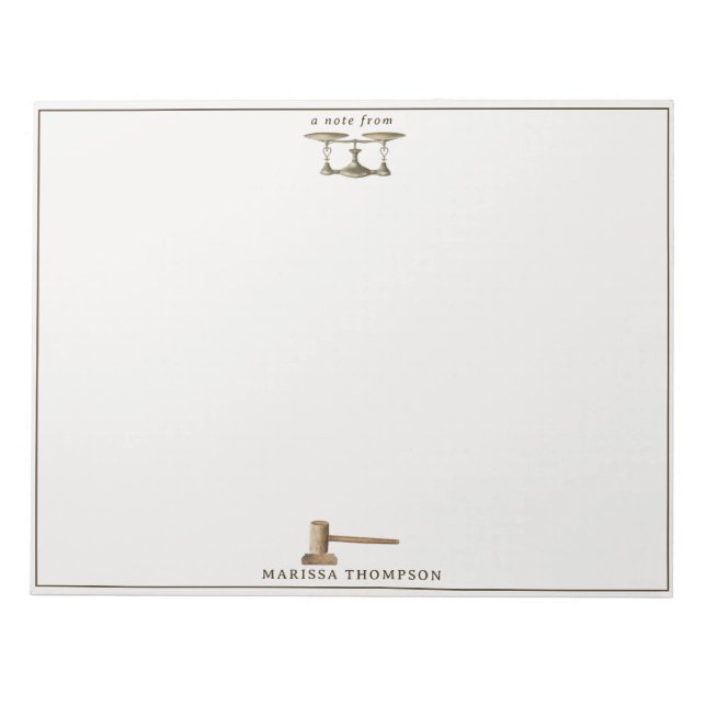 Lag skalförändrar Gavel Legal Antique-anpassat nam Anteckningsblock (Framsida)