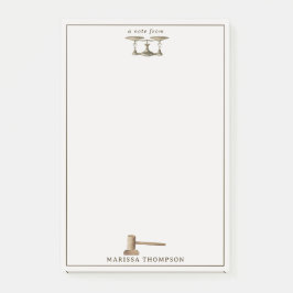 Lag skalförändrar Gavel Legal Antique-anpassat nam Post-it Block