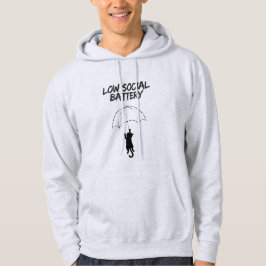 Låg Socialt Batteri – Redigerbar Citat Katt-Hoodie Hoodie