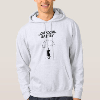 Låg Socialt Batteri – Redigerbar Citat Katt-Hoodie Hoodie