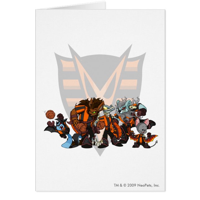 Lag spökad skogengrupp hälsningskort (Framsidan)