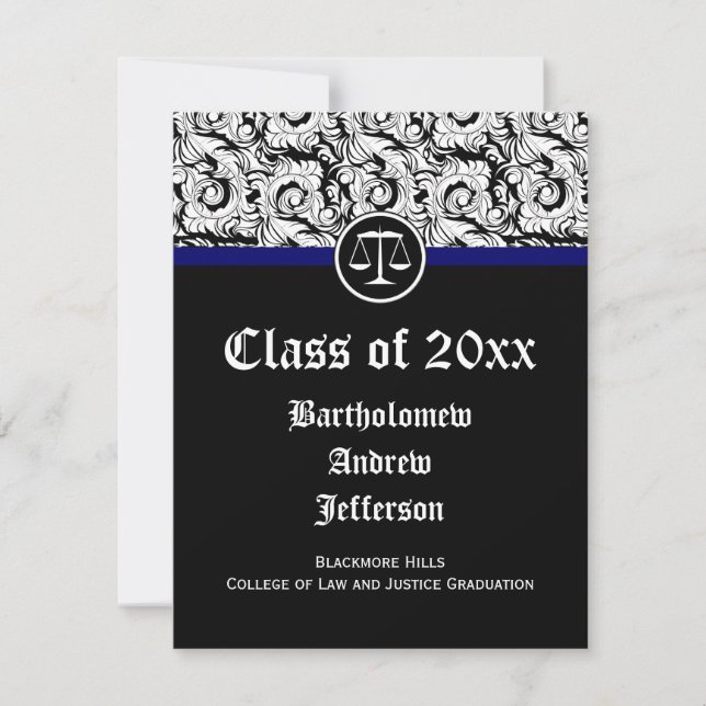 Lag-Studenten i Black/White Justice Scale Inbjudningar (Framsida)