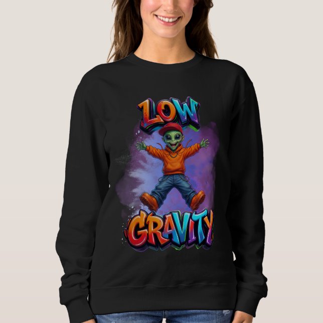 Låg Tyngdkraft Rolig Alien Rymd Humor Design T Shirt (Framsida)
