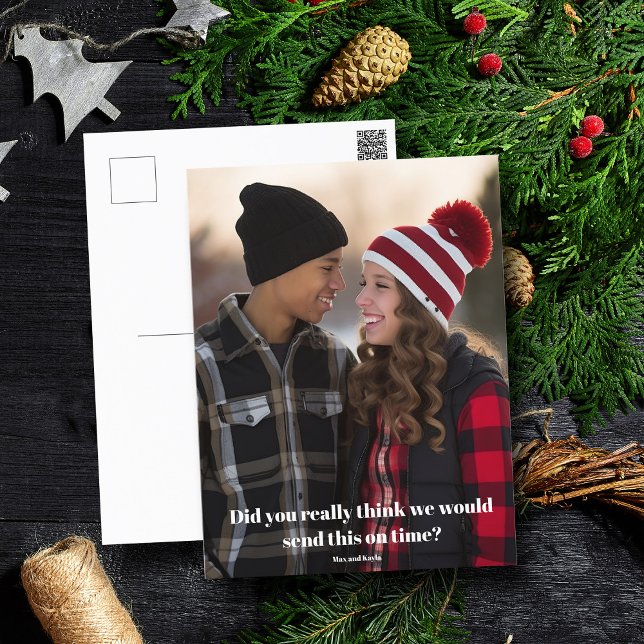 Laga julfamiljen Foto Belated Helgdag Vykort (Skapare uppladdad)