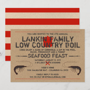 Låga Land-blodsinbjudan - räkor Inbjudningar