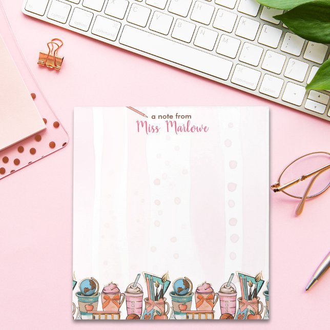 Laga lärarexamen i skolkaffe anteckningsblock (Teacher Appreciation Gift School Coffee Latte Personalized Notepad)