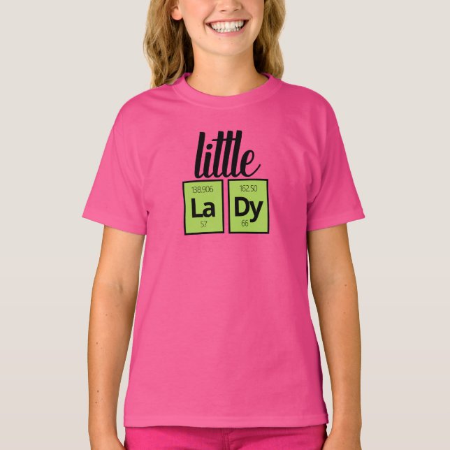 Laga lilla Dam Periodiska Bord Inslag-symboler T Shirt (Framsida)