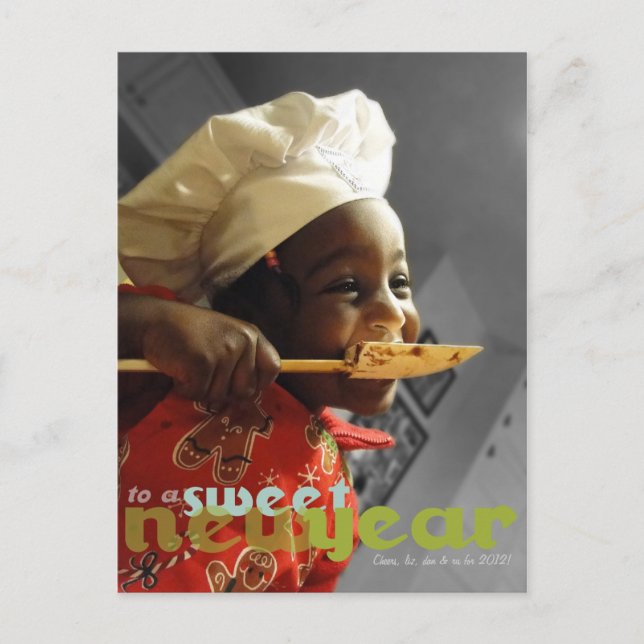 Laga mat en söt fotovykort för nytt år helg vykort (Framsida)