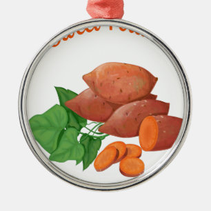 Laga mat en sötpotatisdag - gillandedag julgransprydnad metall