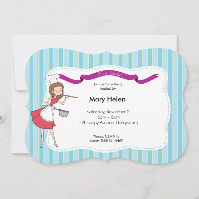 Laga mat inbjudan för personlig för partykrukatur (Framsida)