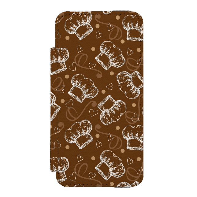 Laga mat mönster med kockhatten incipio iPhone wallet skal (Folio Framsidan)