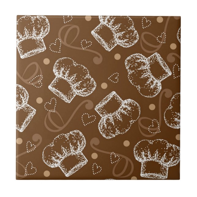 Laga mat mönster med kockhatten kakelplatta (Framsidan)