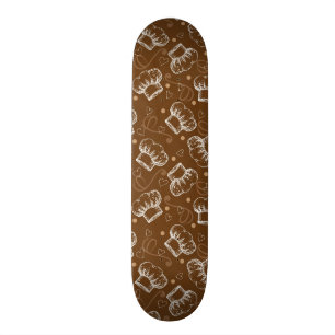 Laga mat mönster med kockhatten mini skateboard bräda 18,7 cm