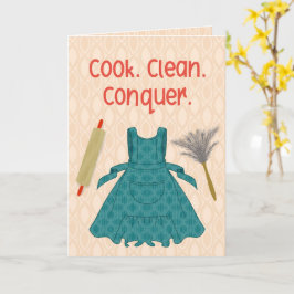 Laga mat. Städa. Erövra. – Retro Motivation Kort