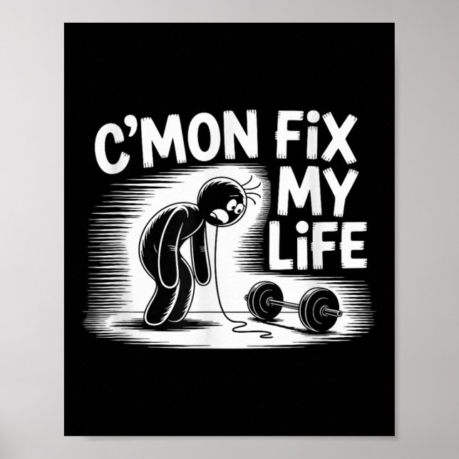 Laga min livstidsdockdesign Funny Fitness Poster (Framsidan)
