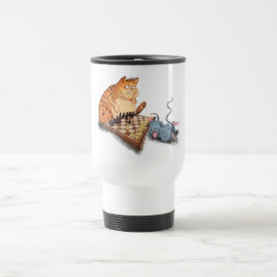 Laga Travel Mug med Cat och Mouse spelar schess Resemugg