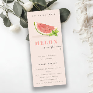 Laga vår lilla Melon Watercolor Baby Shower Inbjudningar