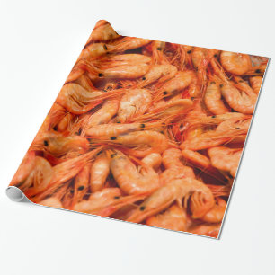Lagad mat räka presentpapper