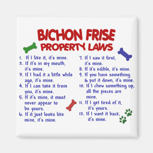 Lagar 2 för BICHON-FRISE-egendom Magnet