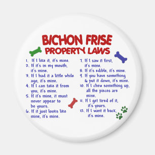 Lagar 2 för BICHON-FRISE-egendom Magnet