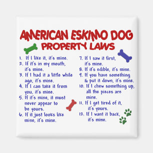Lagar 2 för egendom för AMERIKANESKIMÅHUND Magnet