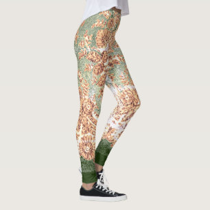 LAGAR ANTIQUE SNÖRE LEGGINGS GRÖNT OCH TAN