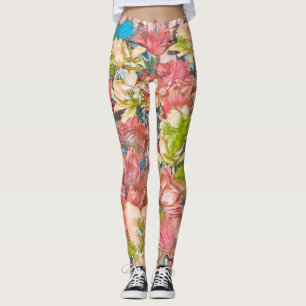 Lagar av Blommigt med flera Färgader (skönhet) Leggings