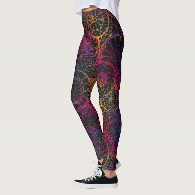 Lagar för Blommigt-inspirerad utformning Leggings (Vänster)