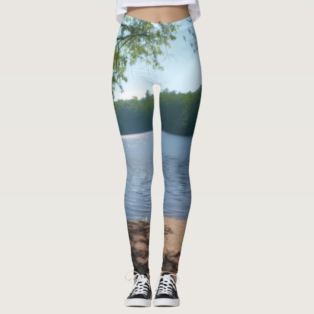 Lagar för kvinnor som skriver över utskrift leggings (Framsida)