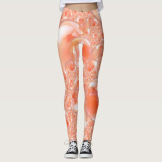 Lagar i persikor- och krämform i blommigt leggings