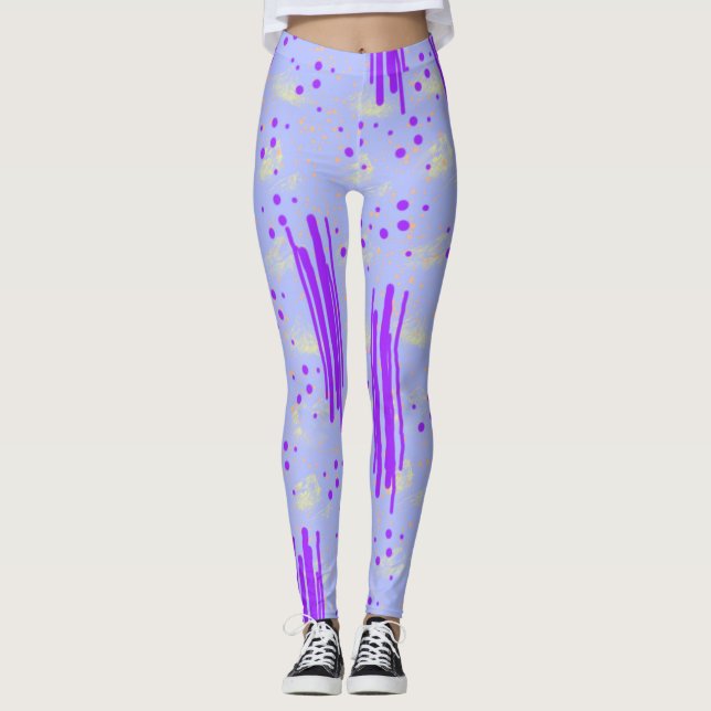 Lagar med Abstrakt Blue & Lila Design Leggings (Framsida)