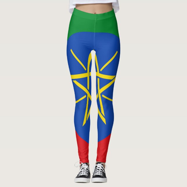Lagar med Etiopiens flagga Leggings (Framsida)