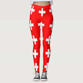 Lagar med flagga i Schweiz Leggings