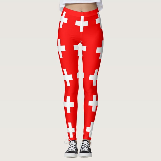 Lagar med flagga i Schweiz Leggings (Framsida)